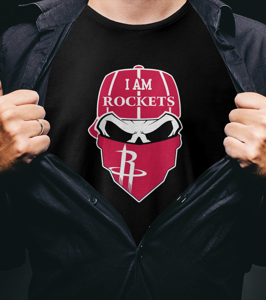 I Am Rockets Skull Bandana Houston T-Shirt