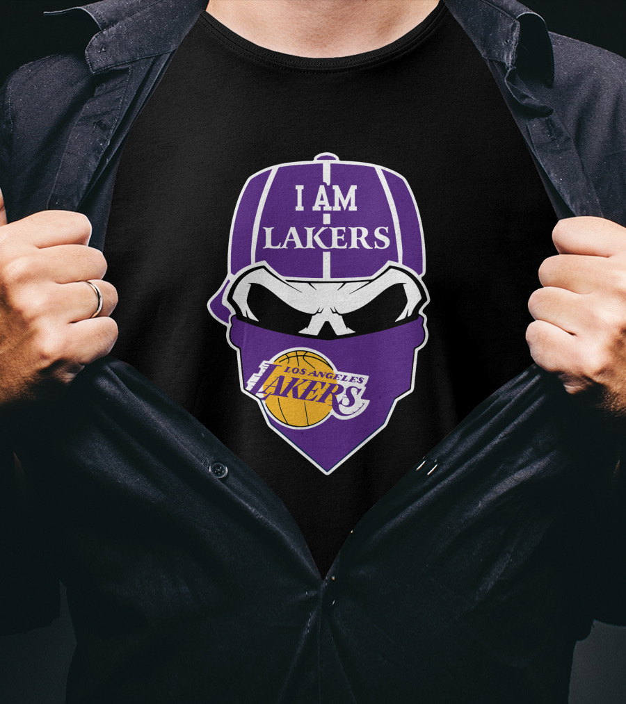 I Am Lakers Los Angeles Lakers Skull T-Shirt