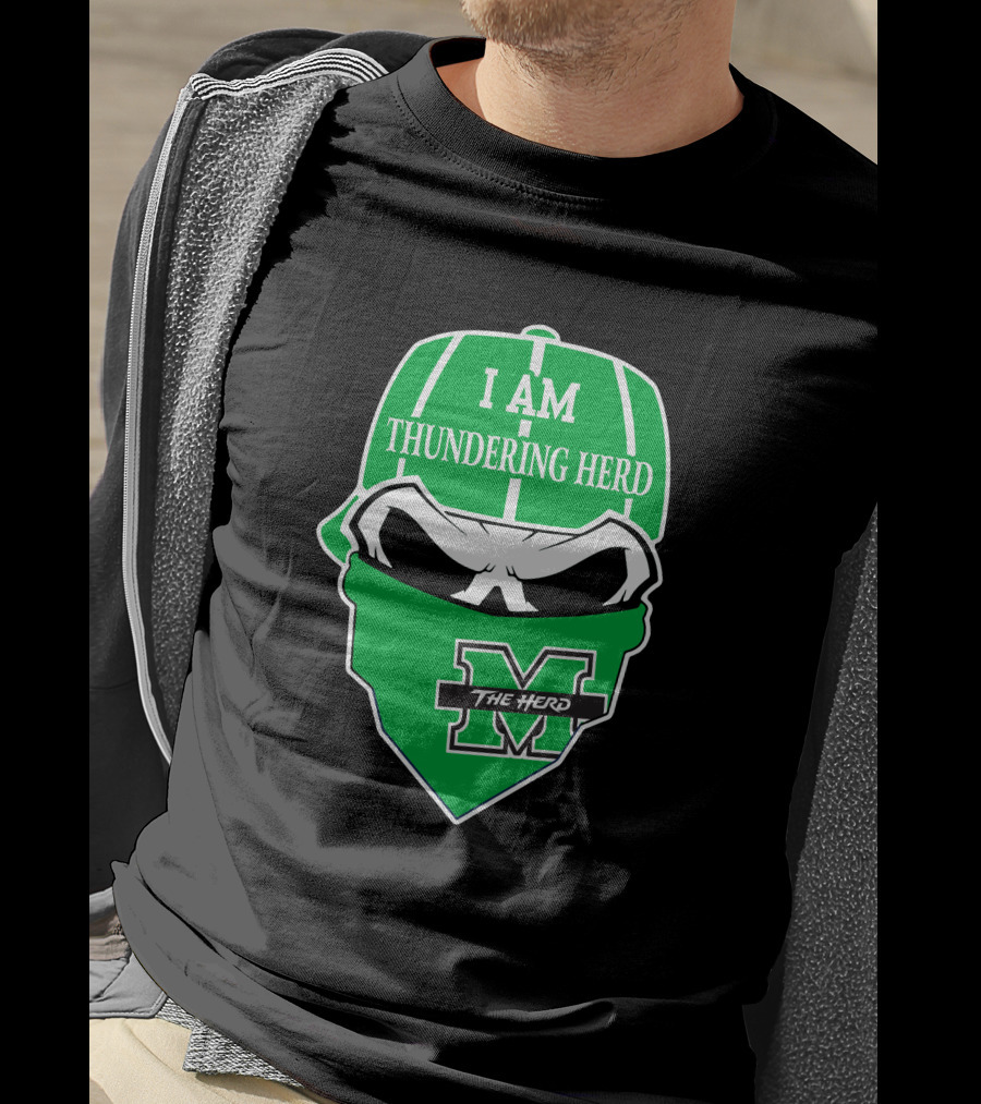 I Am Thundering Herd Skull The Herd M T-Shirt