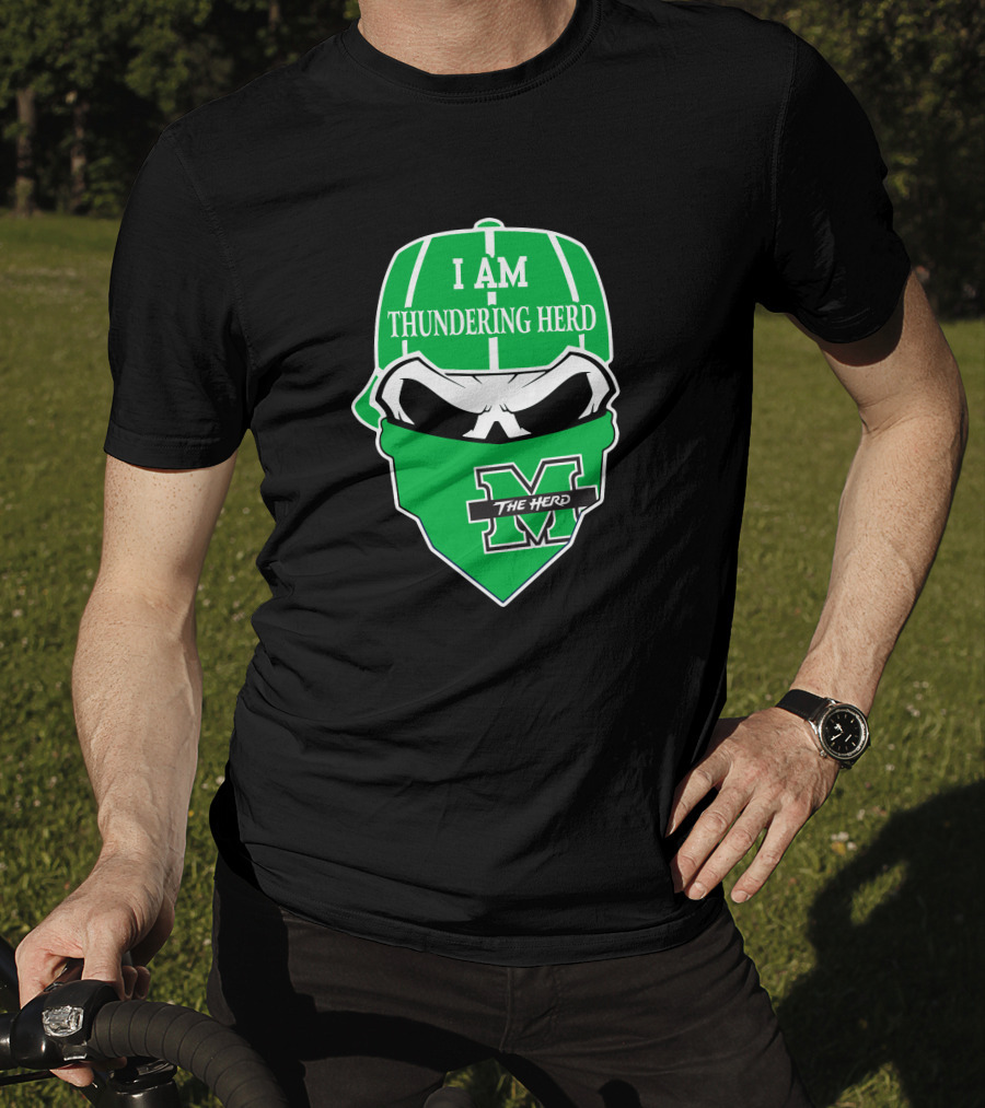 I Am Thundering Herd Skull The Herd M T-Shirt