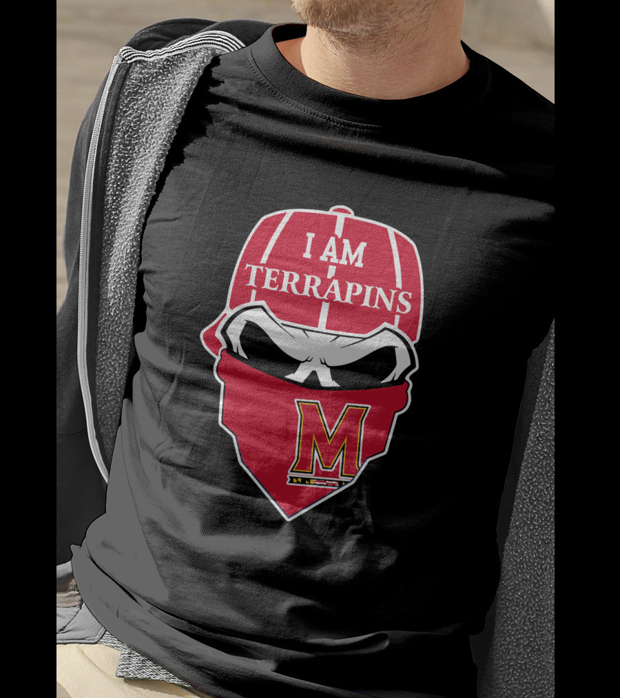 I Am Terrapins Skull M Logo Maryland T-Shirt