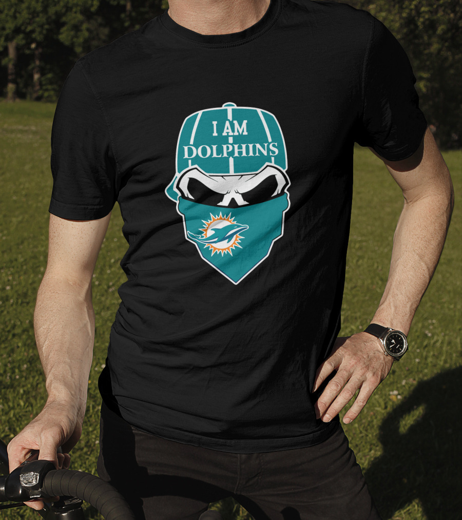 I Am Miami Dolphins Skull Face Mask T-Shirt