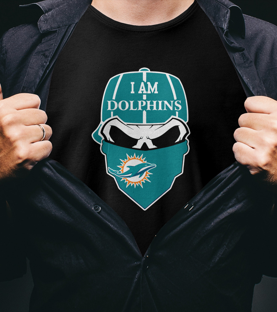 I Am Miami Dolphins Skull Face Mask T-Shirt