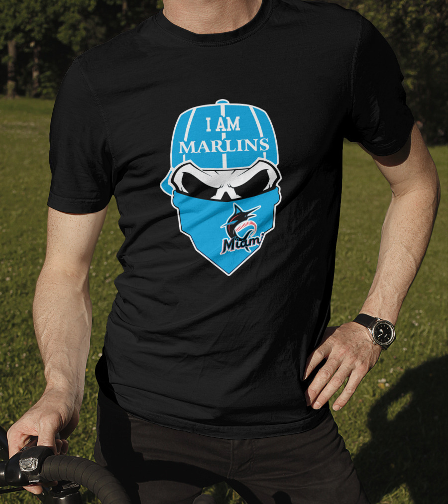 I Am Marlins Miami Marlins Skull T-Shirt