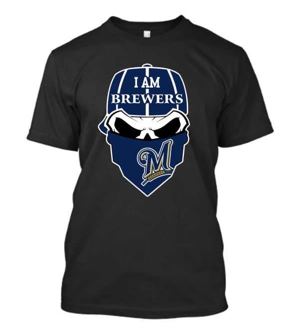 I Am Brewers Milwaukee Brewers Skull M T-Shirt