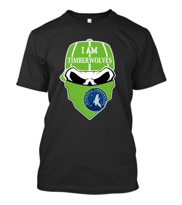 I Am Timberwolves Minnesota Timberwolves Logo Skull T-Shirt