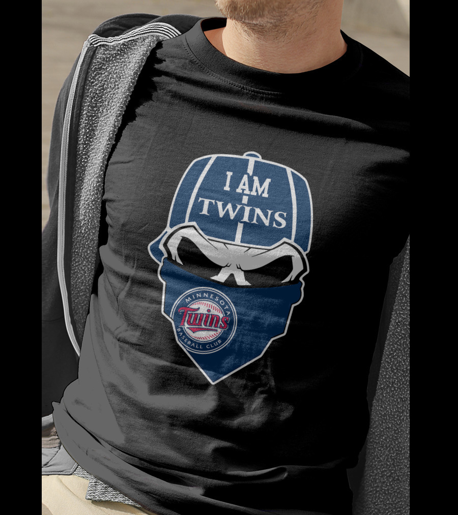 I Am Twins Minnesota Baseball Club Skull T-Shirt