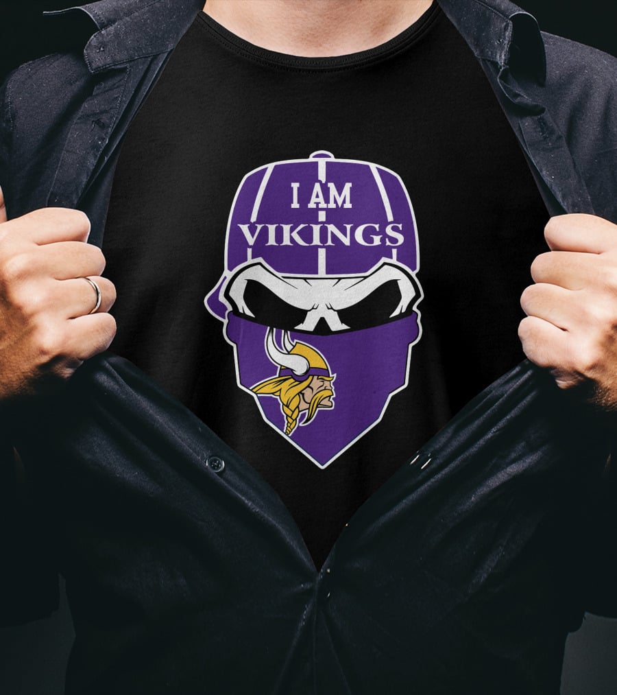 I Am Vikings Minnesota Vikings Skull T-Shirt