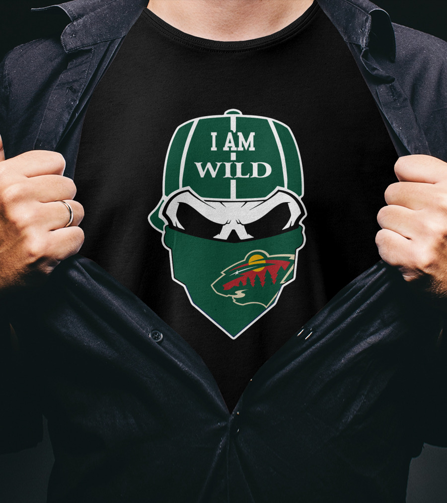 I Am Wild Minnesota Wild Skull T-Shirt