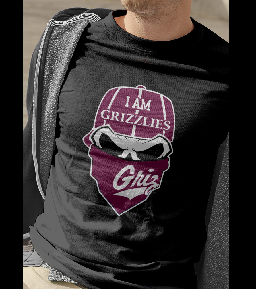 I Am Grizzlies Griz Skull Cap Bandana T-Shirt