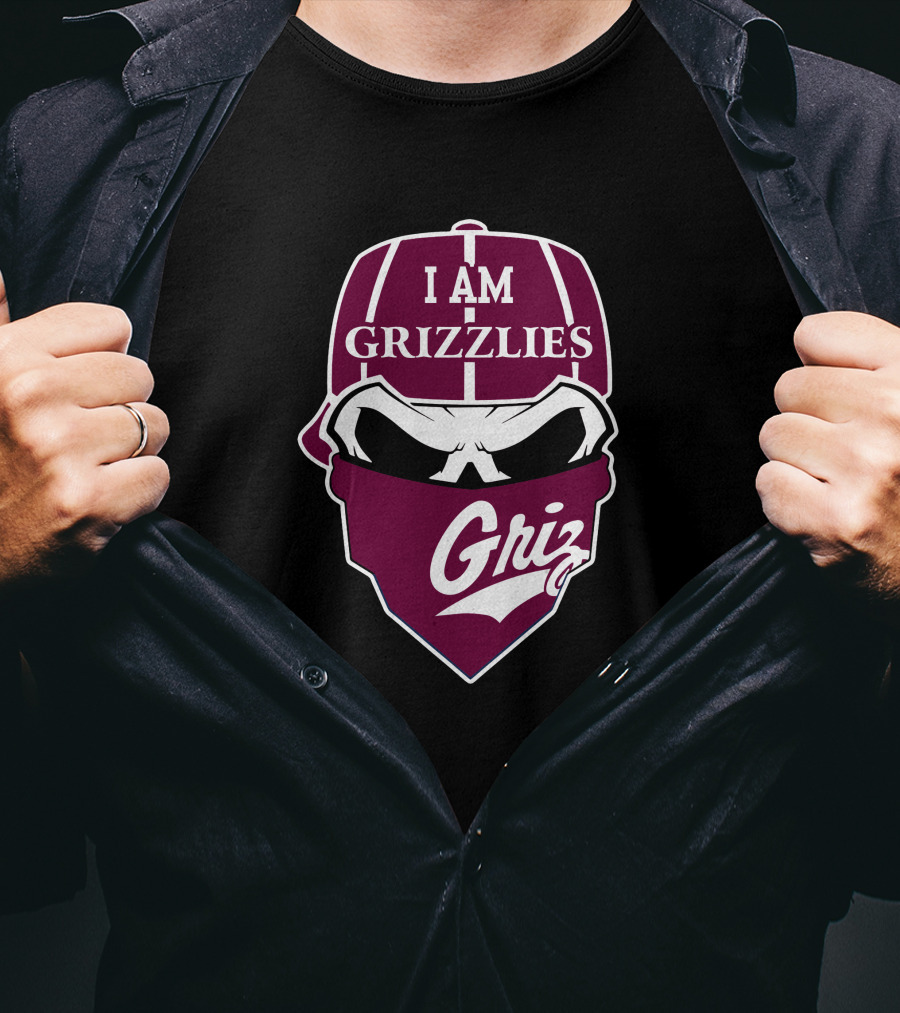 I Am Grizzlies Griz Skull Cap Bandana T-Shirt