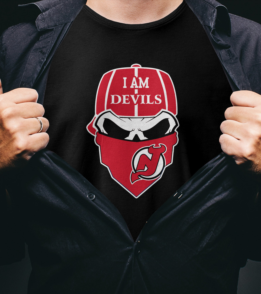 I Am Devils New Jersey Devils Skull T-Shirt