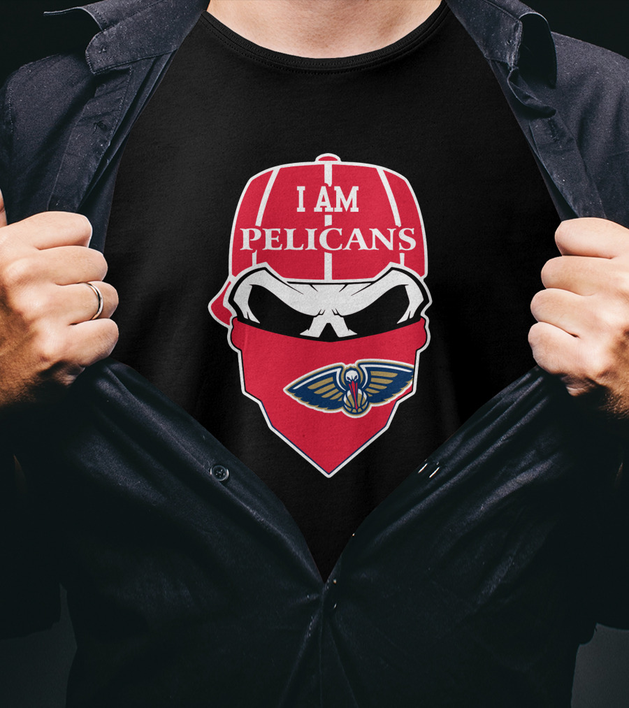 I Am Pelicans New Orleans Skull T-Shirt