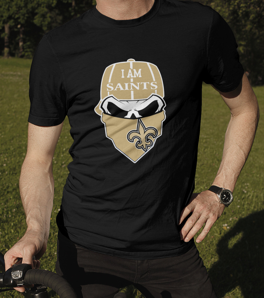 I Am New Orleans Saints Skull Fleur-De-Lis T-Shirt