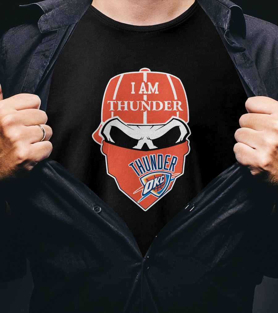 I Am Thunder Okc Thunder Skull T-Shirt