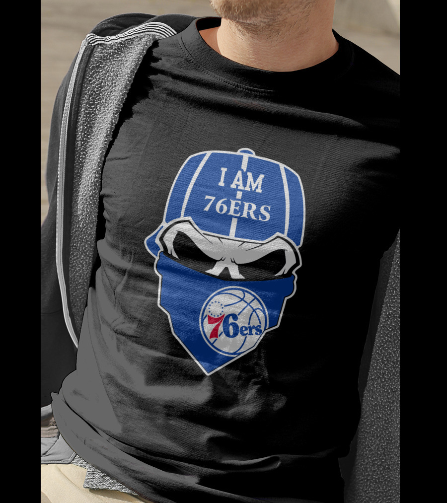 I Am 76ers Skull Logo Philadelphia 76ers T-Shirt