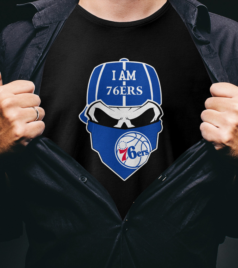 I Am 76ers Skull Logo Philadelphia 76ers T-Shirt