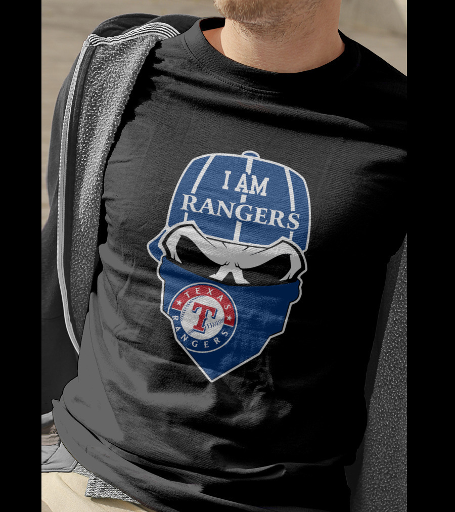 I Am Rangers Texas Rangers Skull T-Shirt