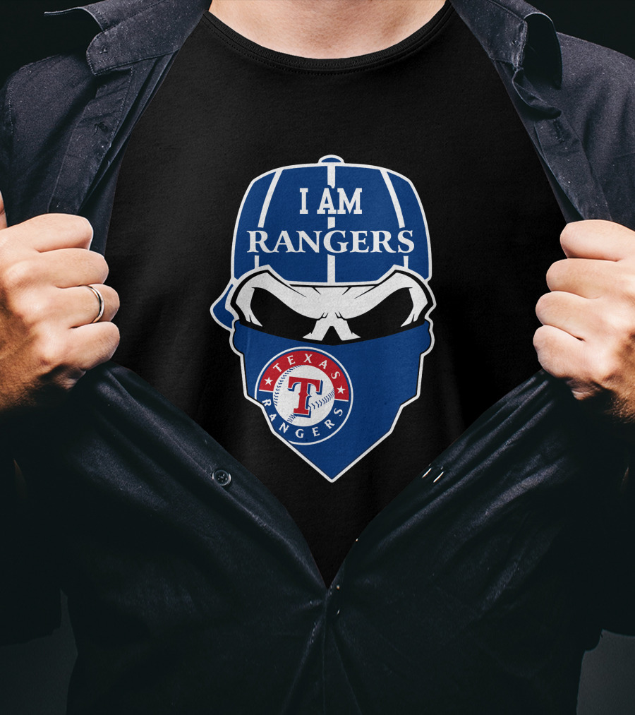 I Am Rangers Texas Rangers Skull T-Shirt