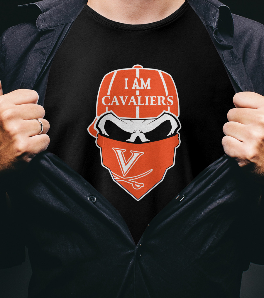 I Am Cavaliers Virginia V Skull Bandana T-Shirt