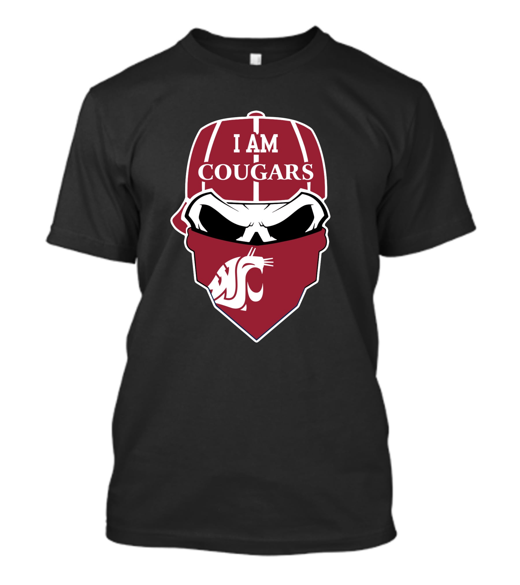 I Am Cougars Washington State Skull T-Shirt
