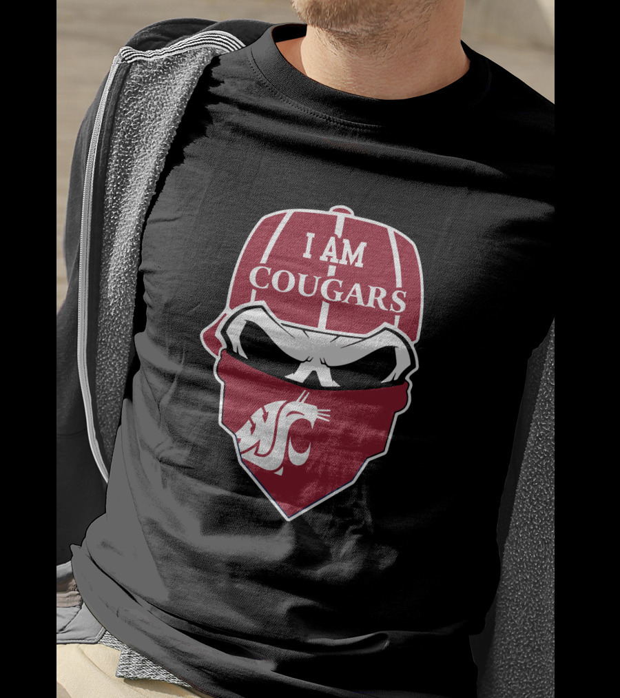 I Am Cougars Washington State Skull T-Shirt