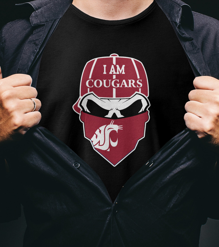 I Am Cougars Washington State Skull T-Shirt