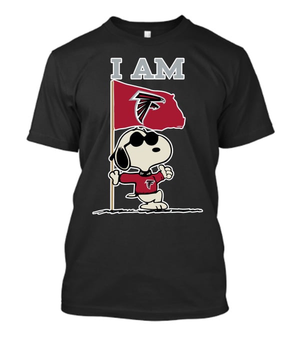 I Am Atlanta Falcons Snoopy Flag T-Shirt