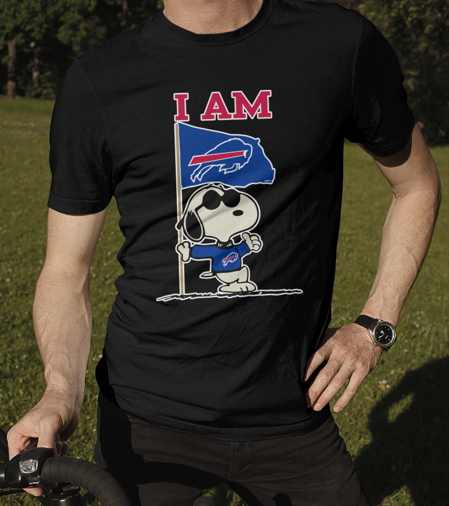 I Am Buffalo Bills Snoopy Flag T-Shirt