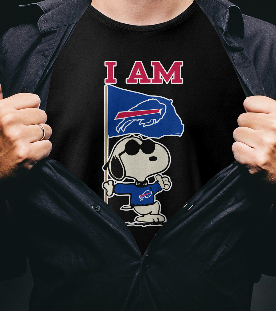 I Am Buffalo Bills Snoopy Flag T-Shirt