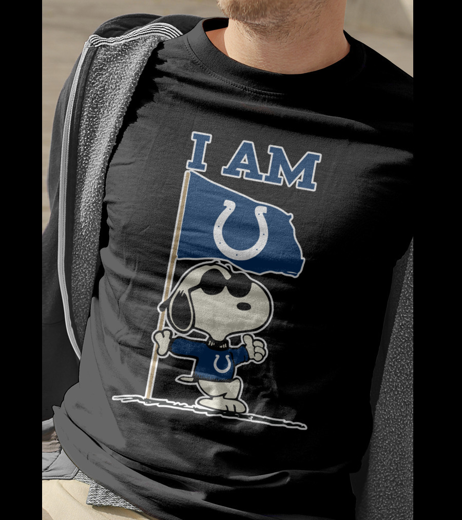 I Am Indianapolis Colts Snoopy Flag T-Shirt