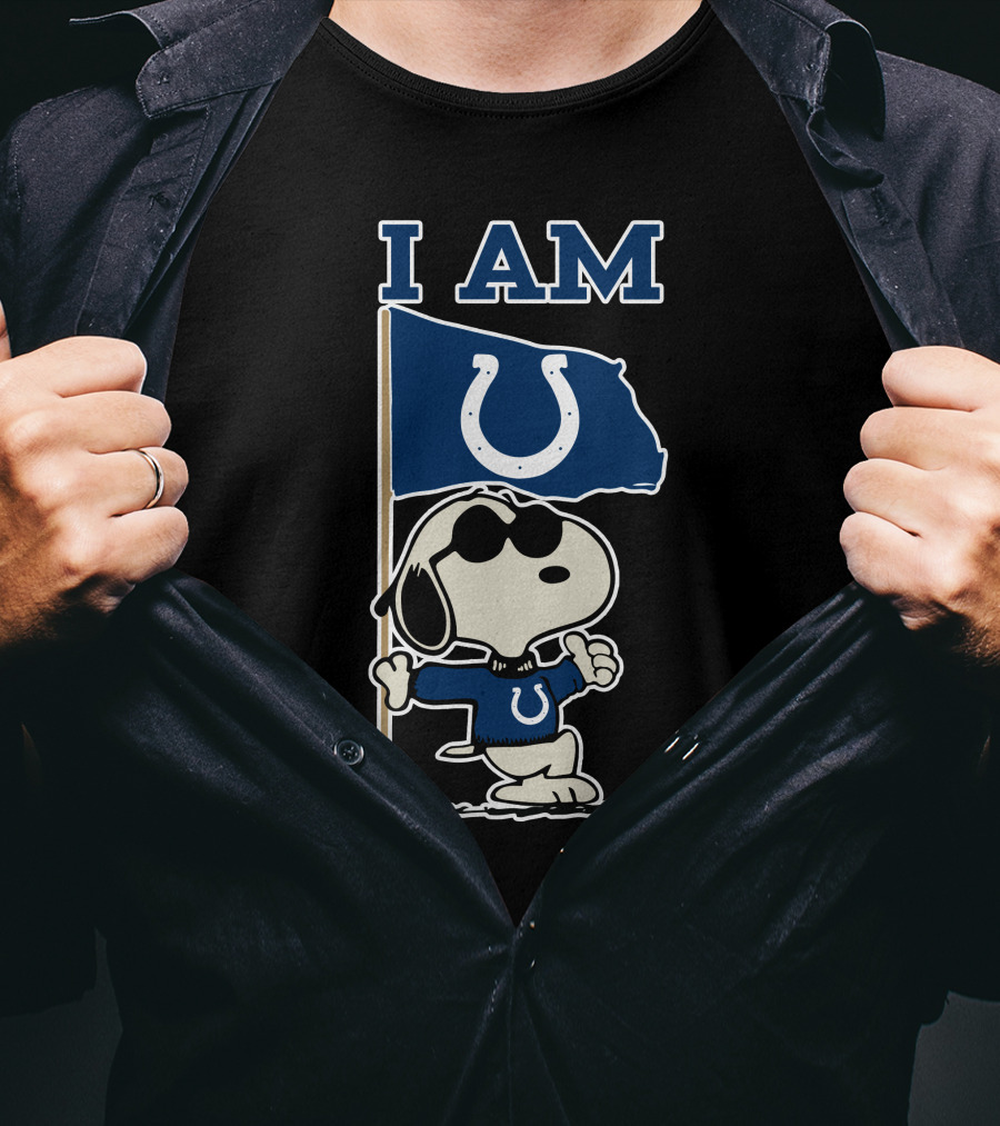 I Am Indianapolis Colts Snoopy Flag T-Shirt