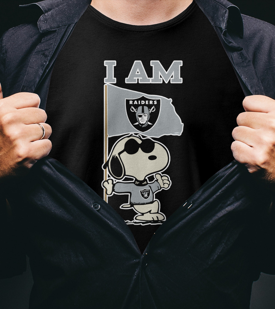 I Am Las Vegas Raiders Snoopy Flag T-Shirt