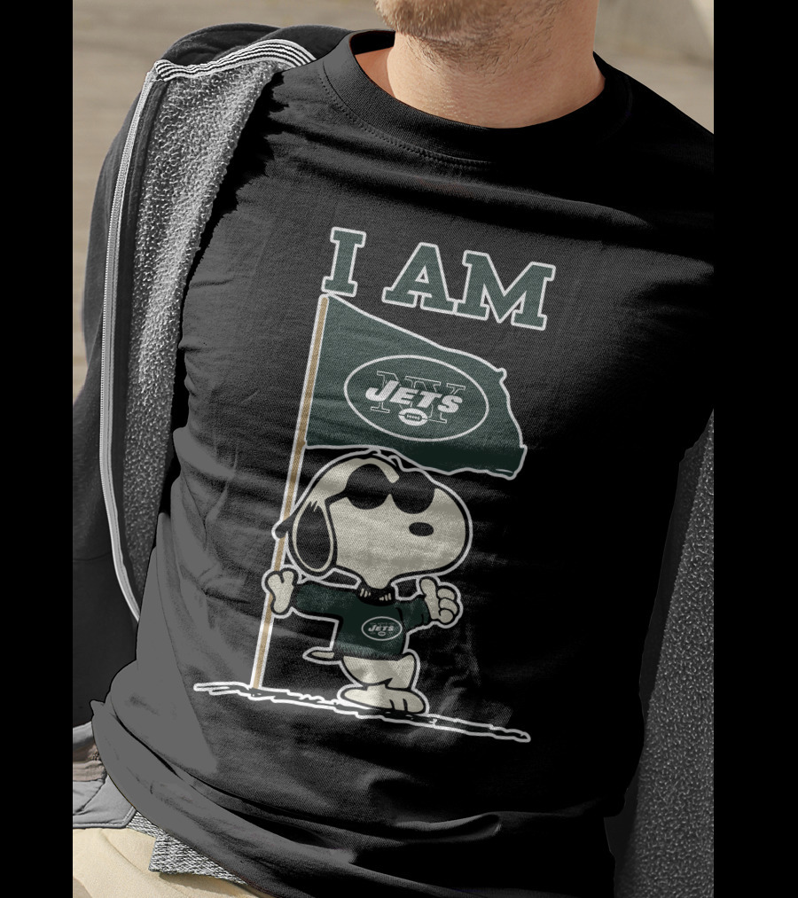 I Am Jets Snoopy New York Jets Flag T-Shirt