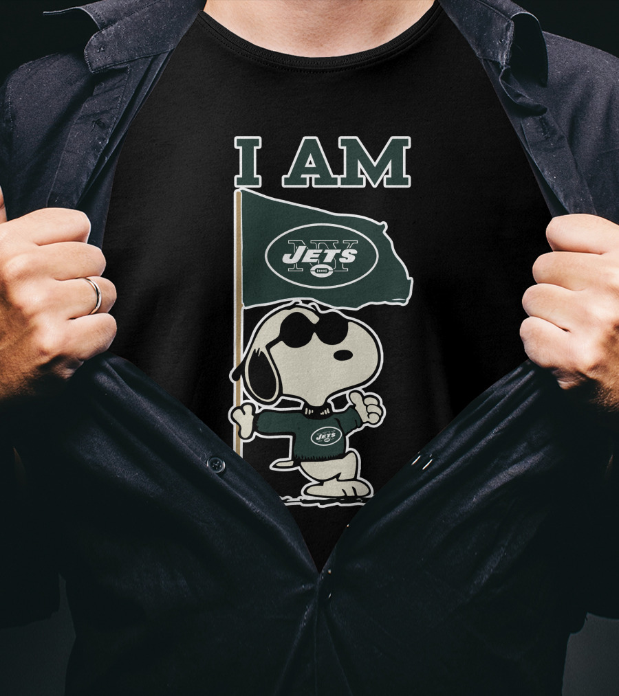 I Am Jets Snoopy New York Jets Flag T-Shirt