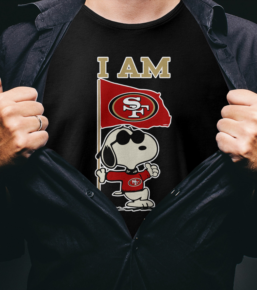 I Am San Francisco 49ers Snoopy Flag T-Shirt