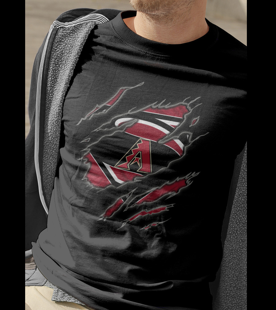 Arizona Diamondbacks Superman Logo Ripped T-Shirt