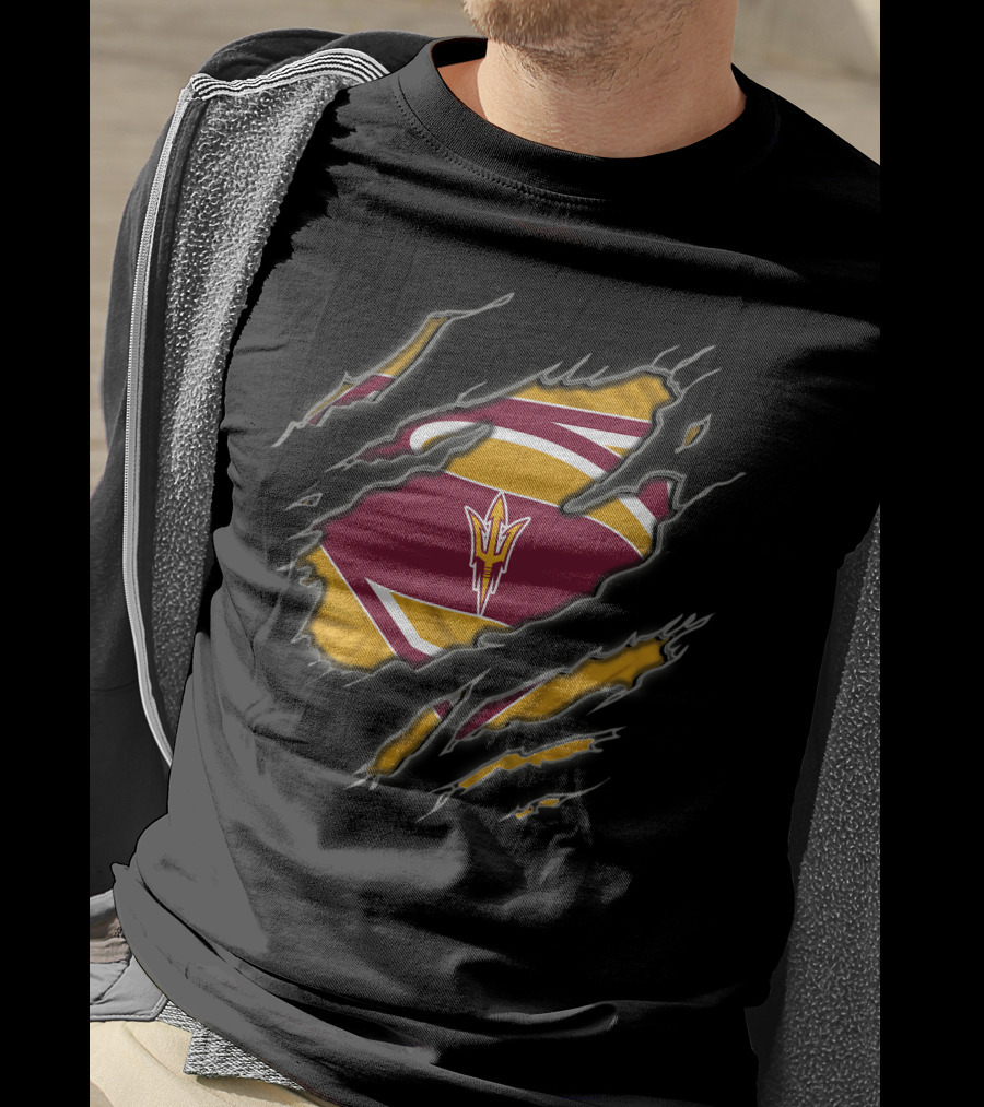 Arizona State Sun Devils Superman Ripped T-Shirt