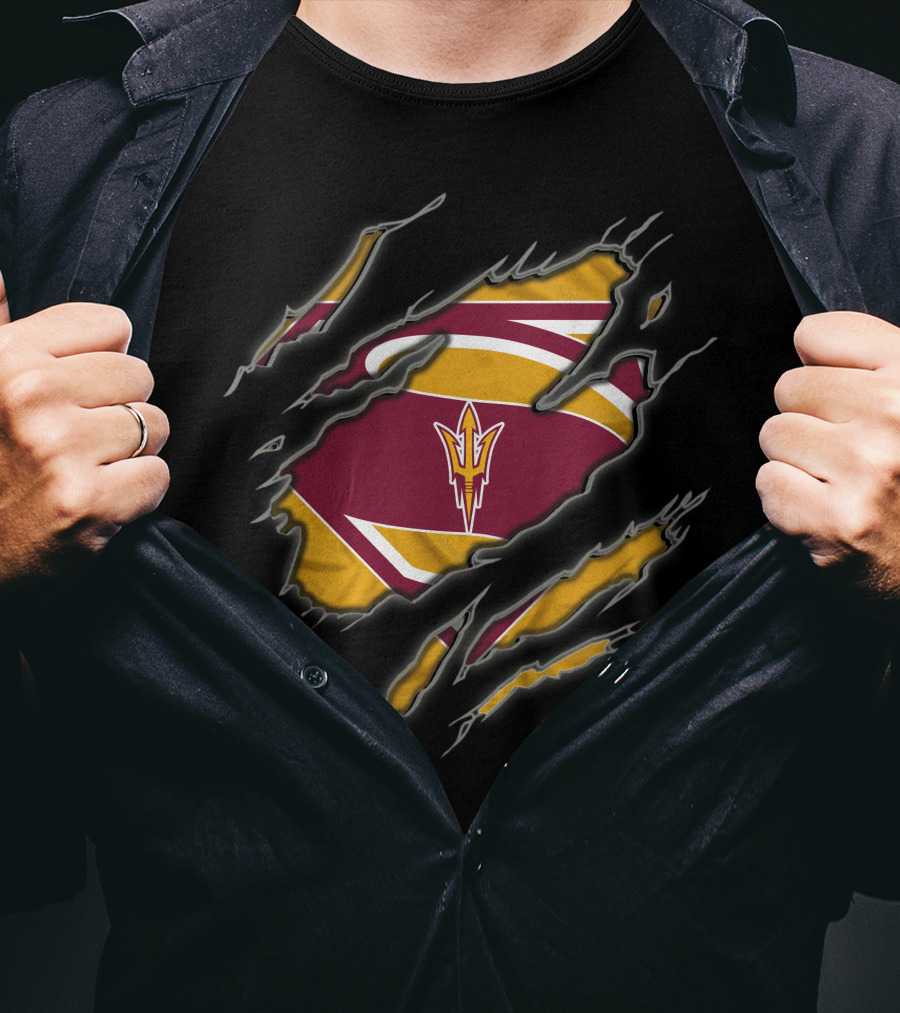 Arizona State Sun Devils Superman Ripped T-Shirt