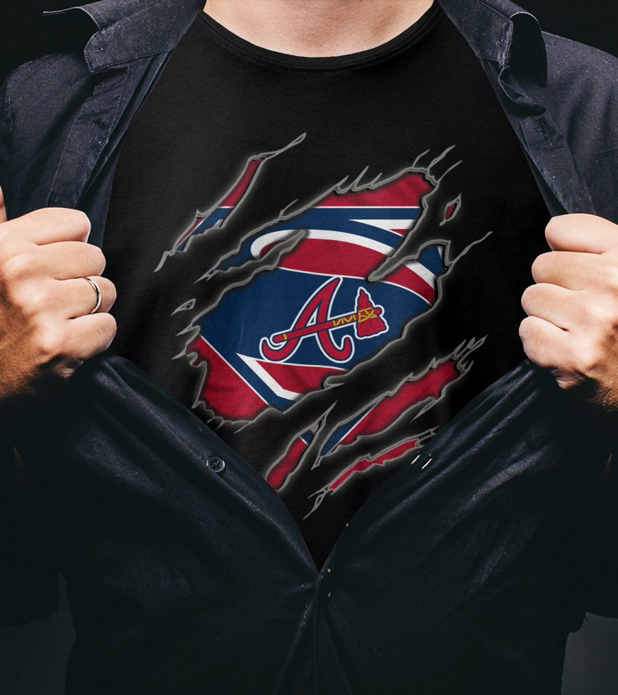 Atlanta Braves Superman Logo Claw Marks T-Shirt