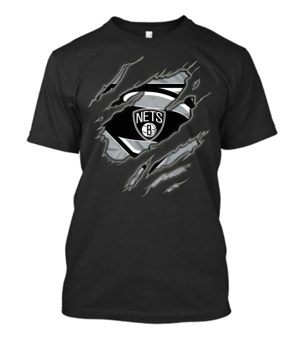 Brooklyn Nets Superman Logo Ripped Effect 1 T-Shirt