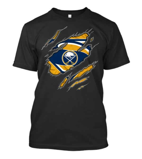 Buffalo Sabres Logo Ripped Design Superman Style T-Shirt