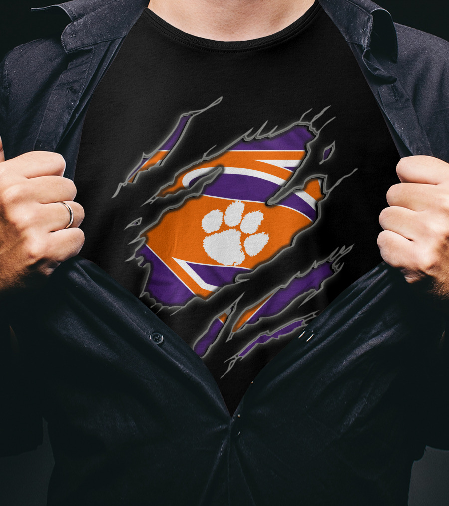 Clemson Tigers Logo Claw Superman 1 T-Shirt