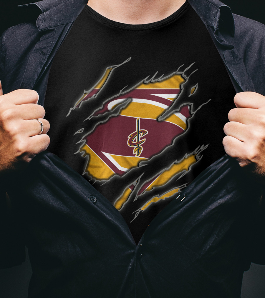 Cleveland Cavaliers Basketball Superman Logo Merge T-Shirt