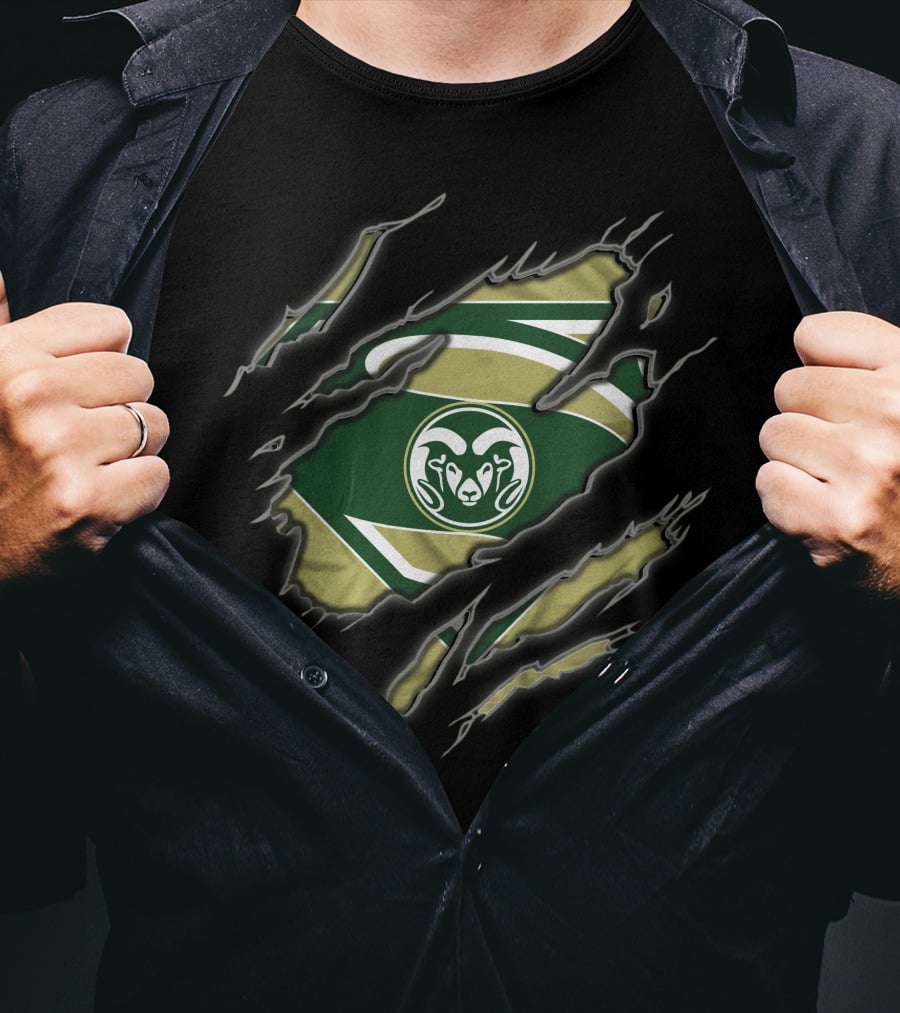 Colorado State Rams Superman Logo Ripped T-Shirt