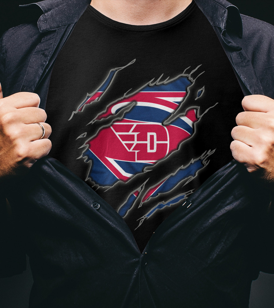 Dayton Flyers Superman Logo Claw Marks T-Shirt