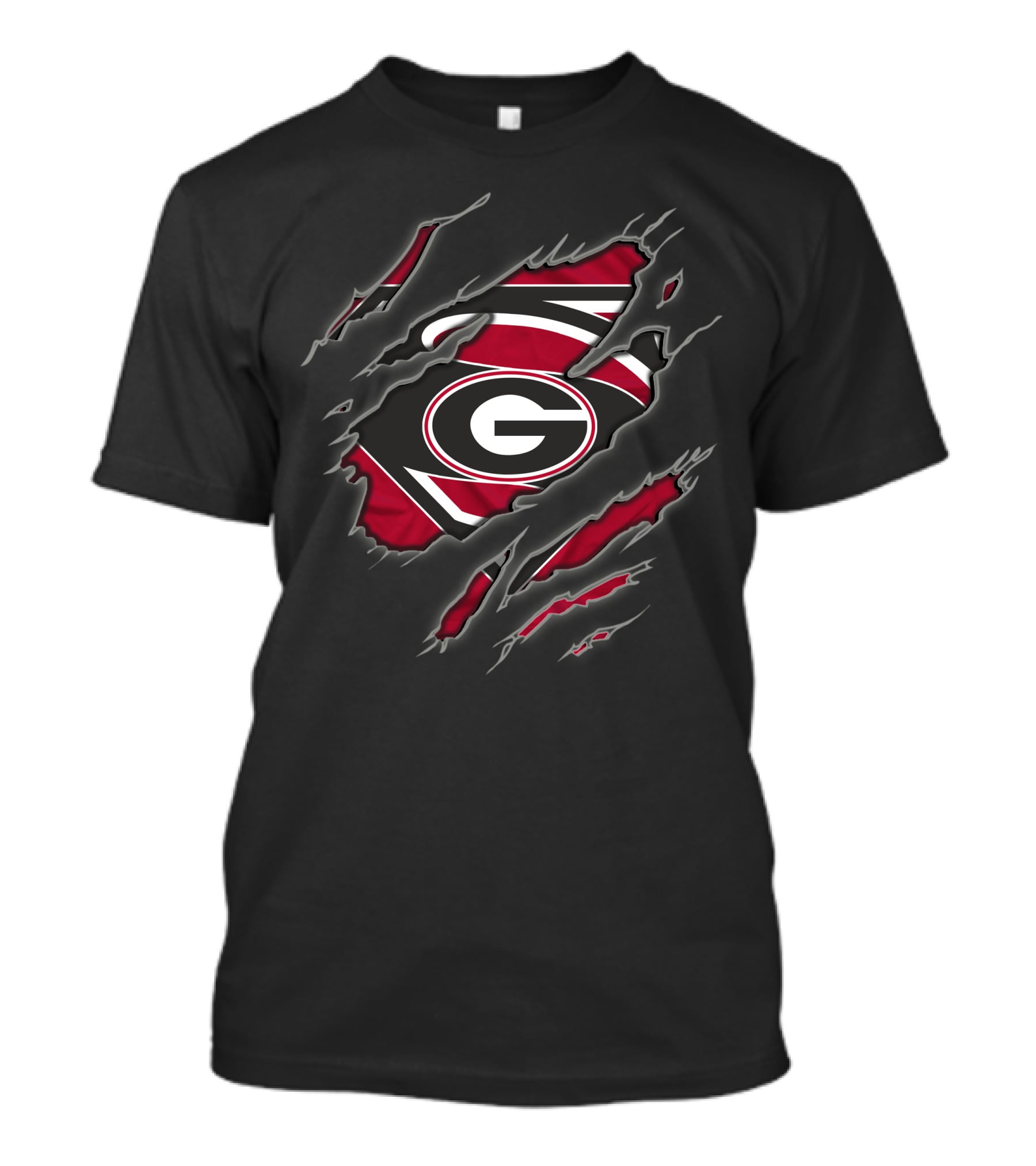 Georgia Bulldogs Superman G Logo Torn Ripped T-Shirt