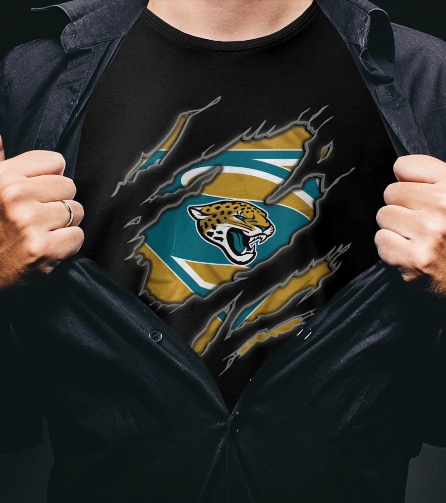 Jacksonville Jaguars Superman Logo Claw Marks T-Shirt