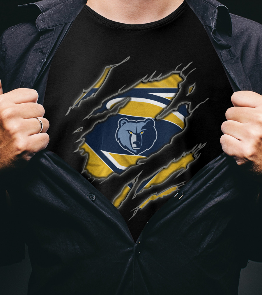 Memphis Grizzlies Claw Ripped Superman Symbol T-Shirt