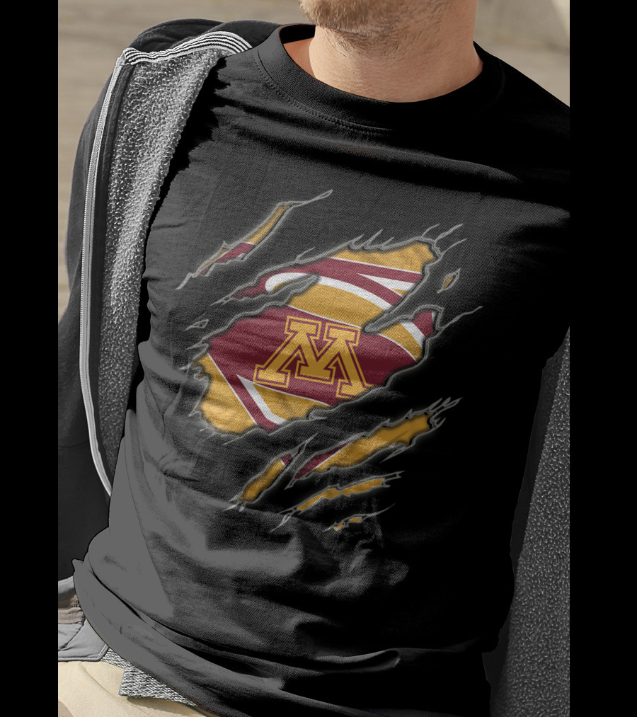 Minnesota Golden Gophers Superman Logo With Claw Marks T-Shirt
